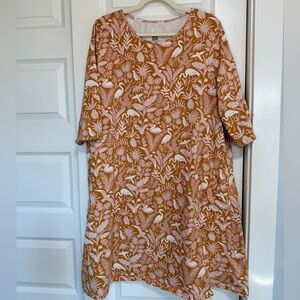 Winter Water Factory Helsinki Dress in Tropical Bird print